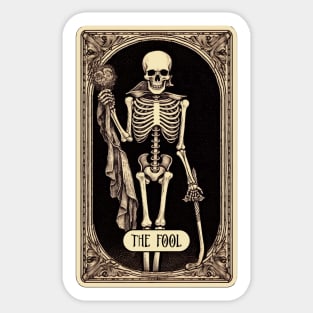 The Fool Skeleton Tarot Card Sticker